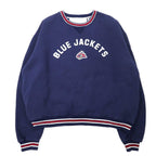 CCM CLASSICS Ribline Sweat XXL Navy Cotton Brushed Lining NHL BLUE JACKETS Big Size