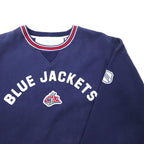 CCM CLASSICS Ribline Sweat XXL Navy Cotton Brushed Lining NHL BLUE JACKETS Big Size