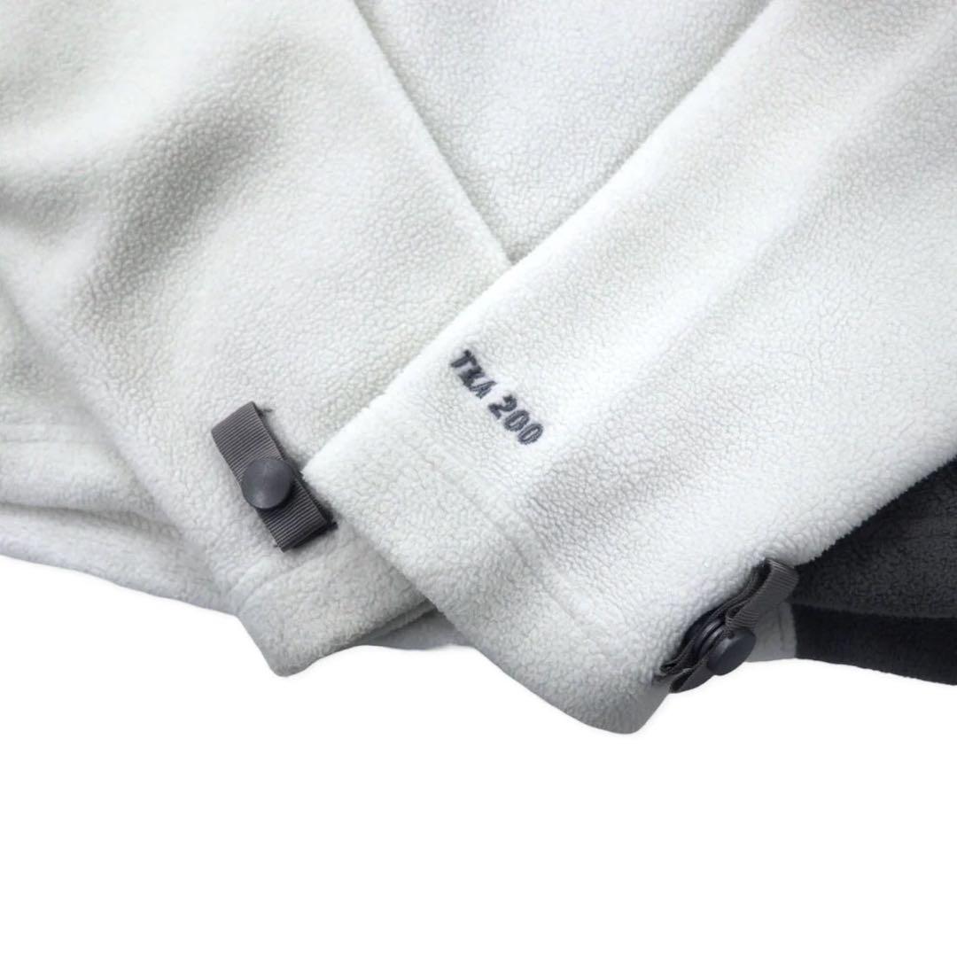 THE NORTH FACE Full Zip Fleece Jacket S White Polyester One Point Logo Embroidery TKA200