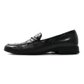 PRADA loafers 23cm black V-tip leather logo plate made in Italy