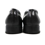 PRADA loafers 23cm black V-tip leather logo plate made in Italy