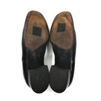 PRADA loafers 23cm black V-tip leather logo plate made in Italy