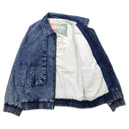 BOBSON 90's Denim Bomber Jacket M Blue Chemical Wash