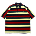 LACOSTE フランス製 80年代 ボーダー ポロシャツ XXL マルチカラー コットン ビッグサイズ