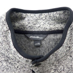 Eddie Bauer Half Snap Fleece Jacket XXL Gray Polyester One Point Logo Embroidery Heavyweight Radiator Fleece Snap Mock Pullover Big Size
