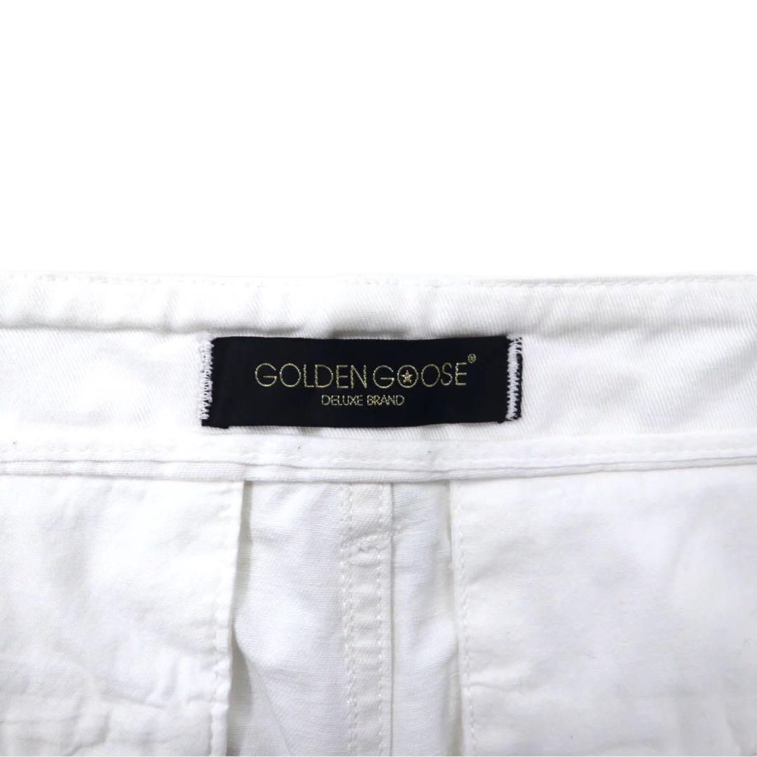 GOLDEN GOOSE DELUXE BRAND Made in Italy Wide Chino Pants S White Cotton