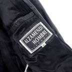 ALZAMENDI HOMBRE Collar Fur Double Leather Jacket XL Black Fur Detachable