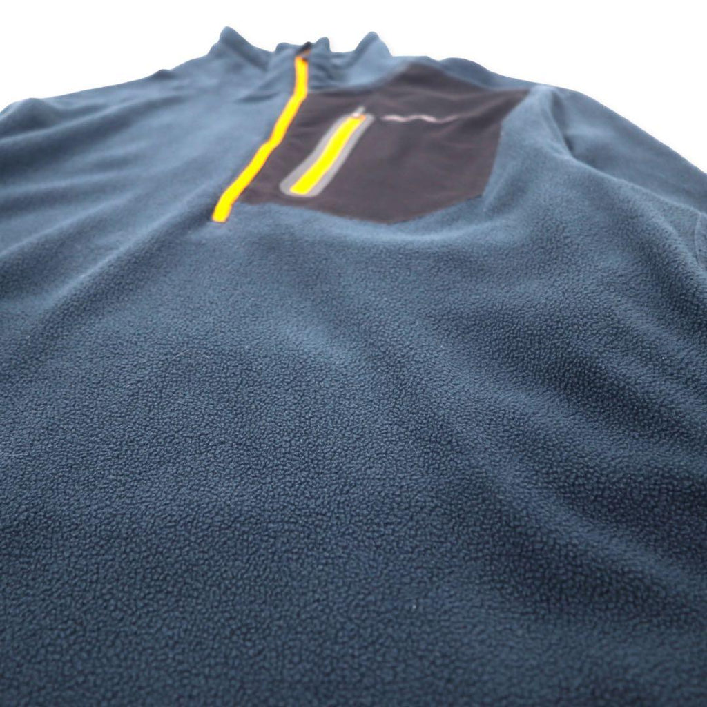 Eddie Bauer Half Zip Fleece Jacket M Navy Polyester One Point Logo Embroidery Cloud Layer Pro 1/4 Zip Jacket EM31LK119
