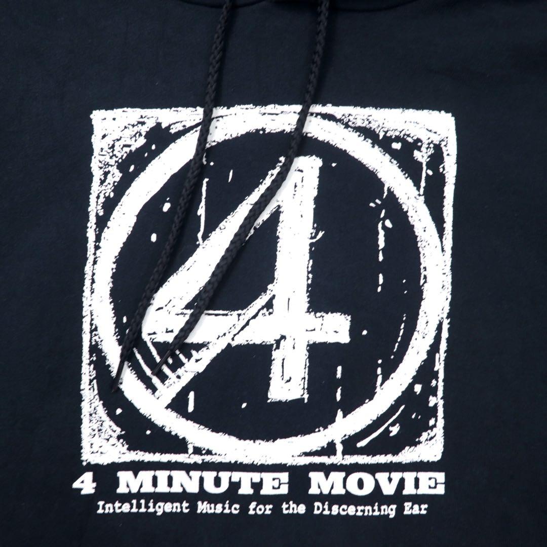 Hanes 90年代 プルオーバーパーカー XL ブラック コットン ULTIMATE COTTON 裏起毛 4 MINUTE MOVIE ビッグサイズ エルサルバドル製