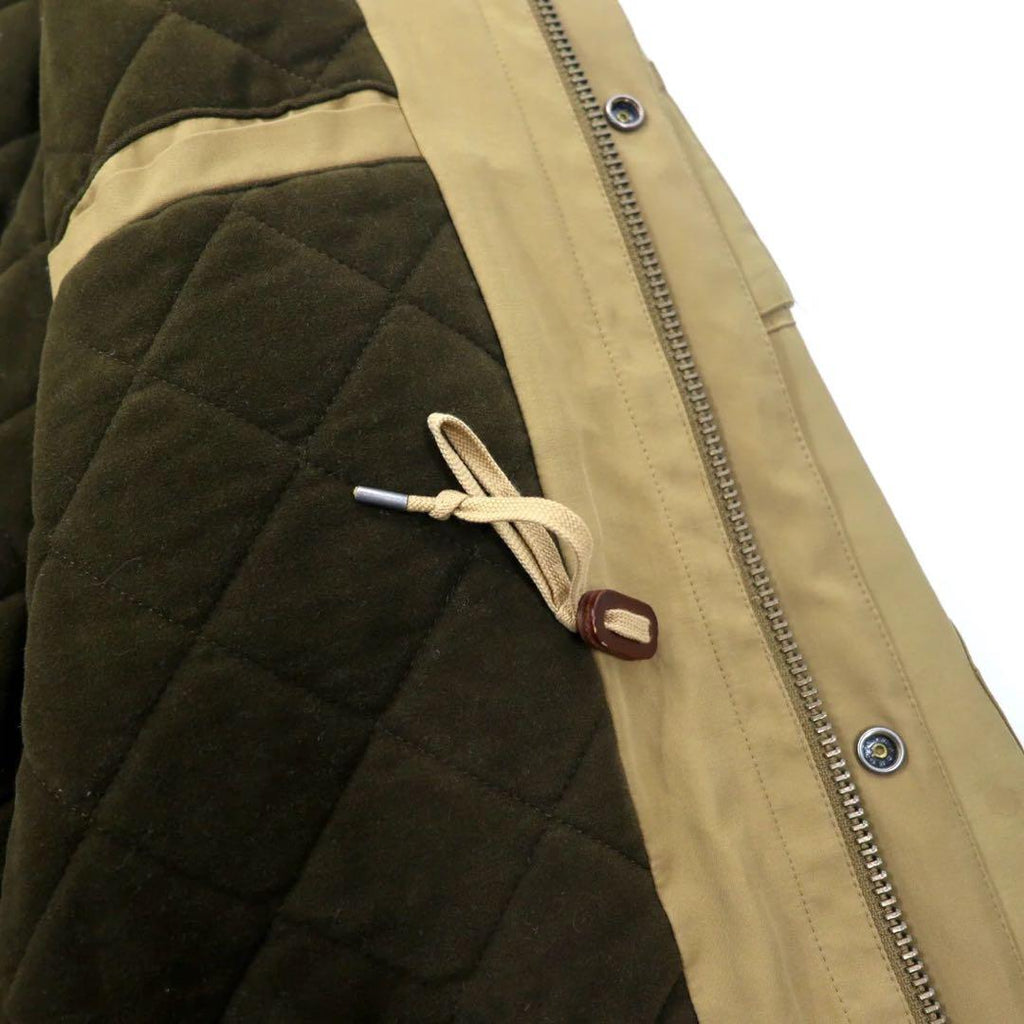 Polo by Ralph Lauren Field Jacket 3L Beige Cotton Nylon Quilted Liner Drawcord
