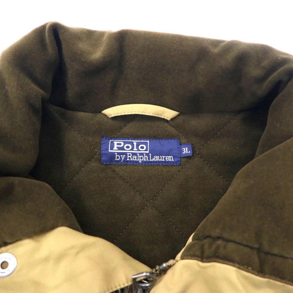 Polo by Ralph Lauren Field Jacket 3L Beige Cotton Nylon Quilted Liner Drawcord