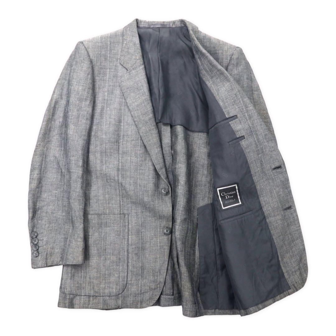 Christian Dior MONSIEUR リネン 2B テーラードジャケット M グレー コットン オールド