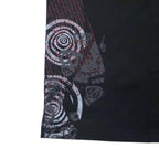 HARLEY DAVIDSON Short Sleeve Open Collar Work Shirt XL Black Cotton Logo Print Big Size