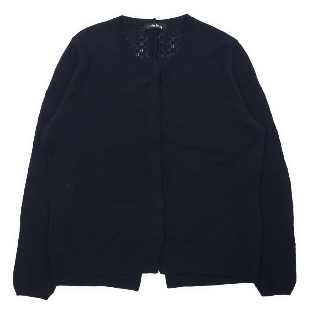 Y's for living Ensemble Lace Switch Rayon Knit Cardigan Sleeveless Top FREE Black