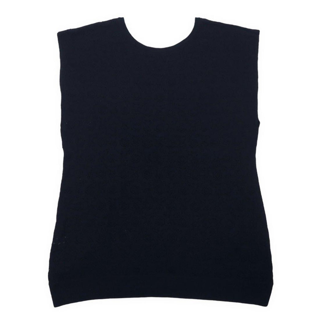 Y's for living Ensemble Lace Switch Rayon Knit Cardigan Sleeveless Top FREE Black