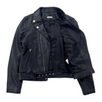 FREAK'S STORE Double Riders Jacket S Black Sheep Leather Lamb Leather Shearling Collar Detachable IDEAL Zip
