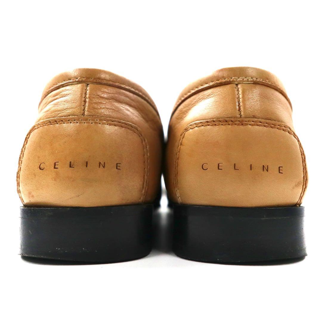 CELINE slip-on loafers 22cm beige leather made in Italy
