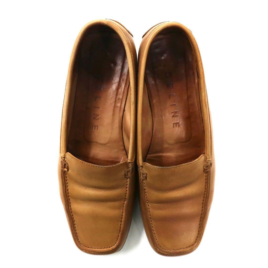 CELINE slip-on loafers 22cm beige leather made in Italy