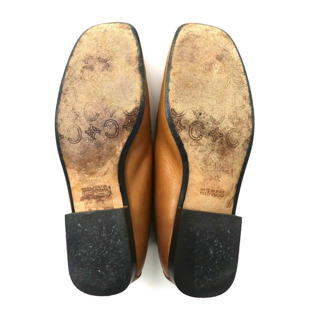 CELINE slip-on loafers 22cm beige leather made in Italy