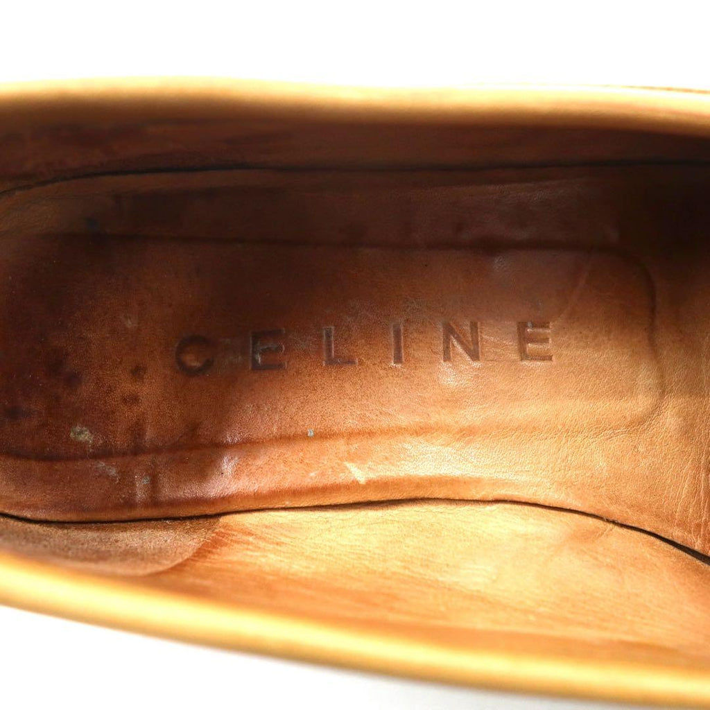 CELINE slip-on loafers 22cm beige leather made in Italy