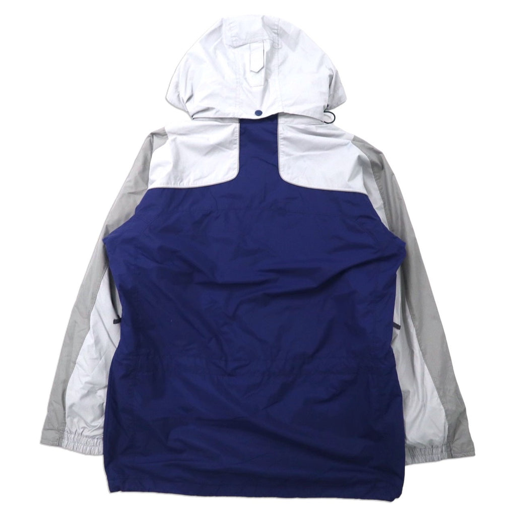 Columbia 3WAY Mountain Parka M Gray Navy Nylon Water Repellent Drawcord Fleece Liner Removable Hood VERTEX JACKET WM7892