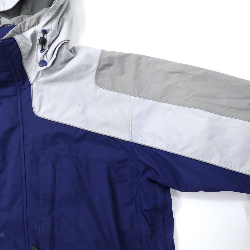 Columbia 3WAY Mountain Parka M Gray Navy Nylon Water Repellent Drawcord Fleece Liner Removable Hood VERTEX JACKET WM7892