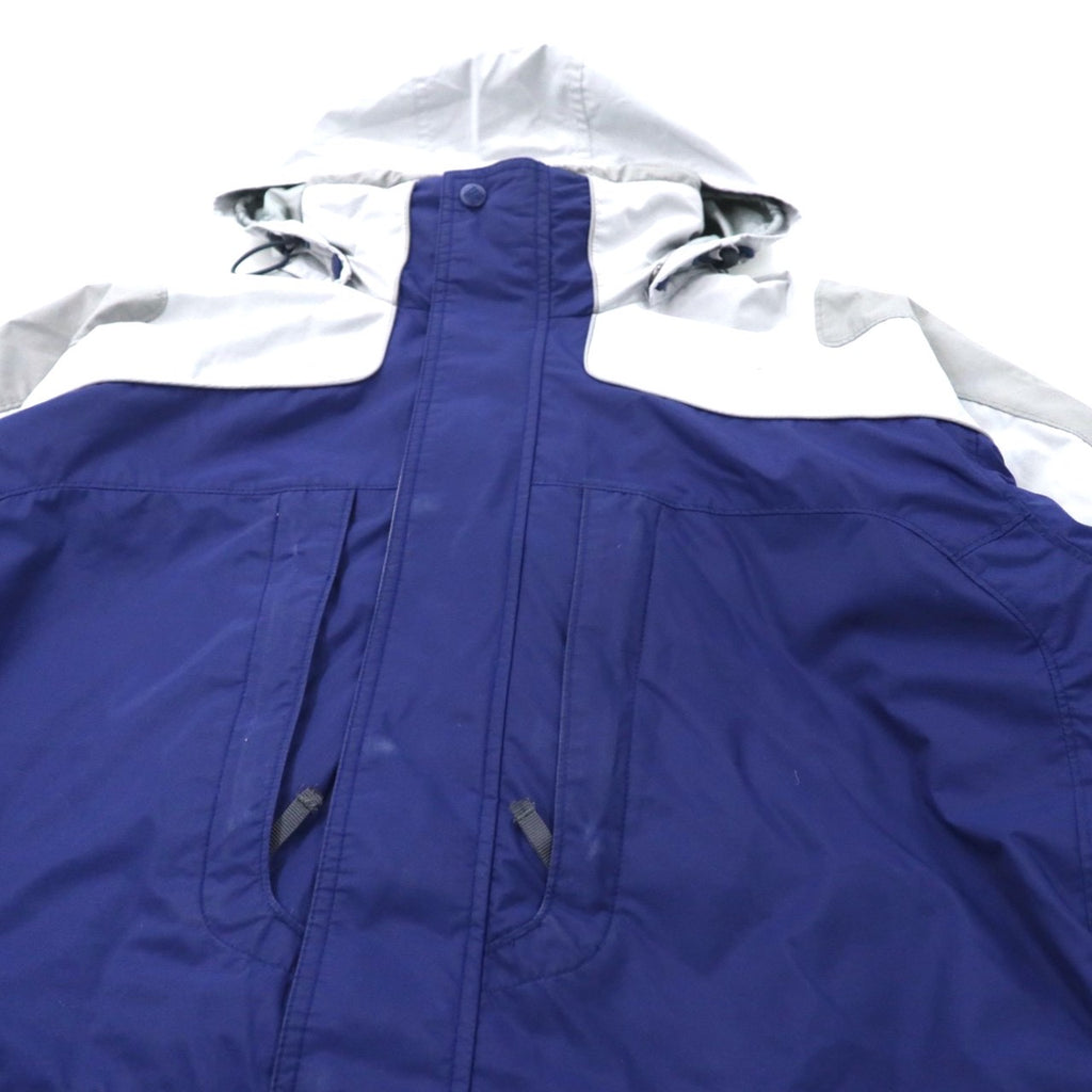 Columbia 3WAY Mountain Parka M Gray Navy Nylon Water Repellent Drawcord Fleece Liner Removable Hood VERTEX JACKET WM7892