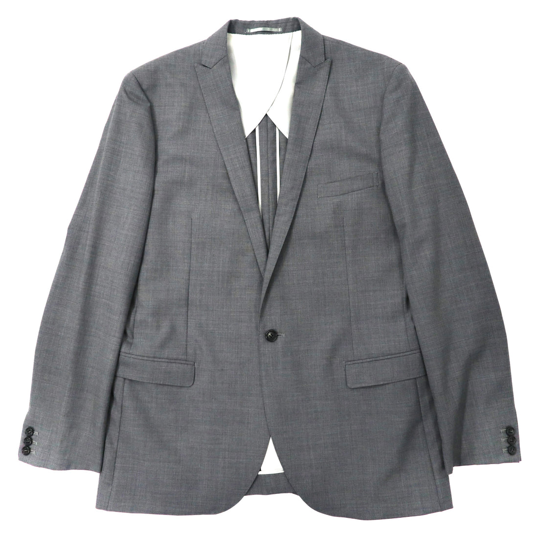 International Gallery BEAMS 1B Suit Setup 50 Gray Wool 41-17-0685-856