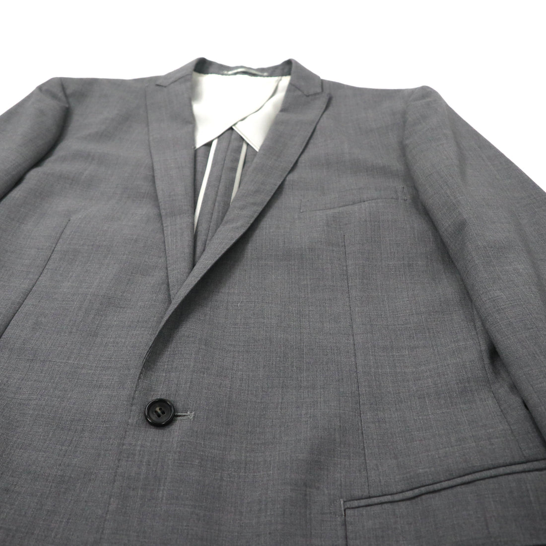 International Gallery BEAMS 1B Suit Setup 50 Gray Wool 41-17-0685-856