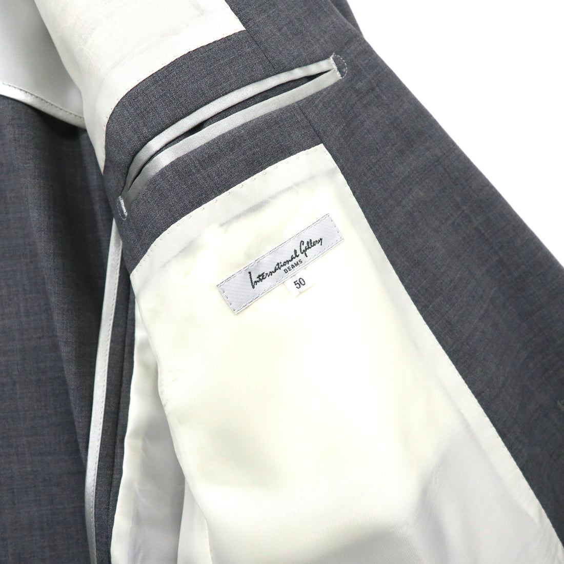 International Gallery BEAMS 1B Suit Setup 50 Gray Wool 41-17-0685-856