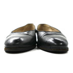 CHANEL flat pumps 22.5cm black leather quilted matelasse made in Italy
