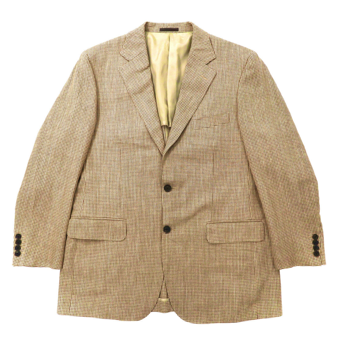 日本然リトテ-古着オンライン-BURBERRY 2Bテーラードジャケット 180 AB7 ベージュ 千鳥格子 ウール シルク混 日本製-Burberry 2b Tailored Jacket 180 AB7 Beige HOUNDSTOTH Wool Silk Mixed Japan MADE