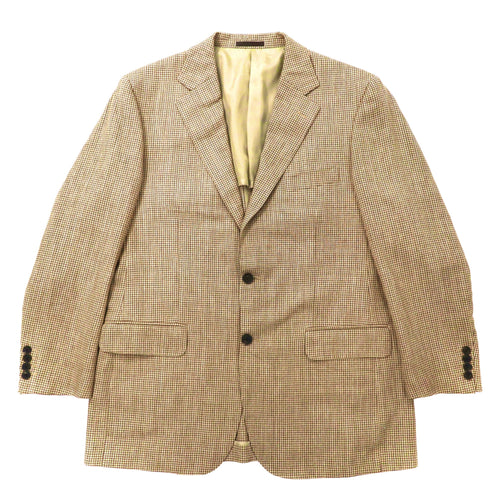 日本然リトテ-古着オンライン-BURBERRY 2Bテーラードジャケット 180 AB7 ベージュ 千鳥格子 ウール シルク混 日本製-Burberry 2b Tailored Jacket 180 AB7 Beige HOUNDSTOTH Wool Silk Mixed Japan MADE