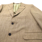 BURBERRY 2B Tailored Jacket 180 AB7 Beige Houndstooth Wool Silk Blend Made in Japan