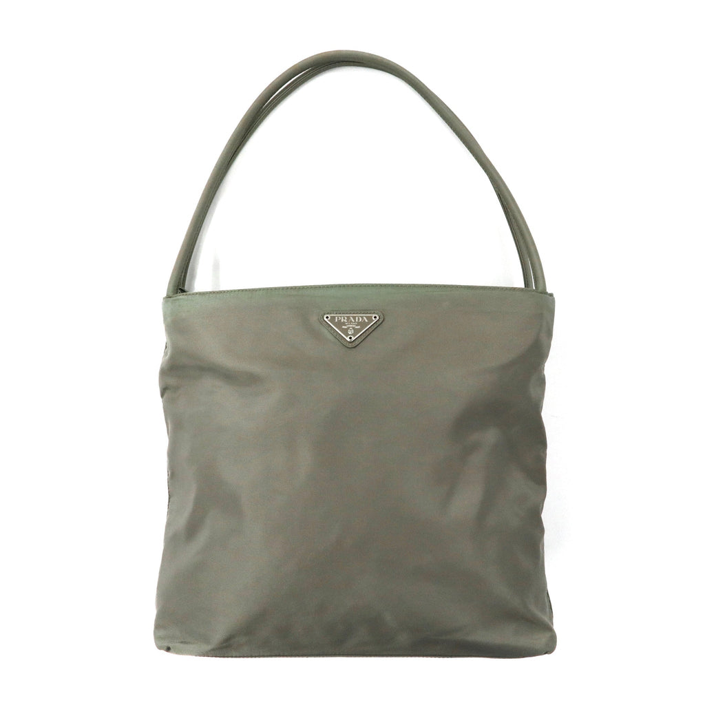 PRADA トートバッグ カーキ ナイロン ロゴプレート TESSUTO CITY B6242 イタリア製-PRADA-古着